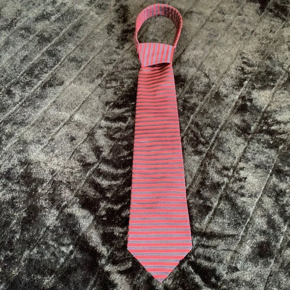 Tommy Hilfiger Red and Blue Horizontal Stripe Neck Tie